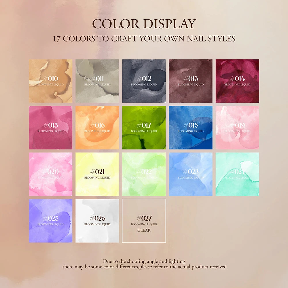 GULAURI 18-Color Blooming Gel UV Marble Nail Art Liquid