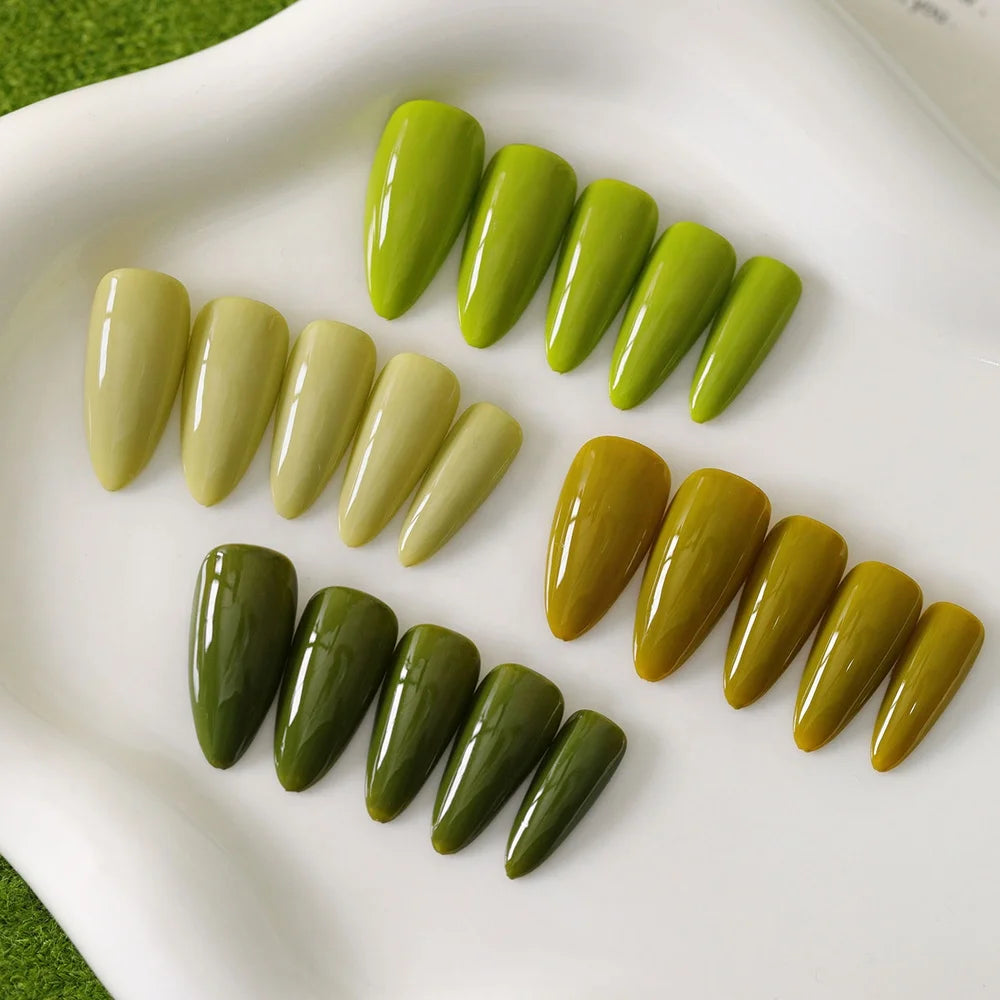 DannyColl 12-Color Green Glitter Jelly UV Gel Polish Set