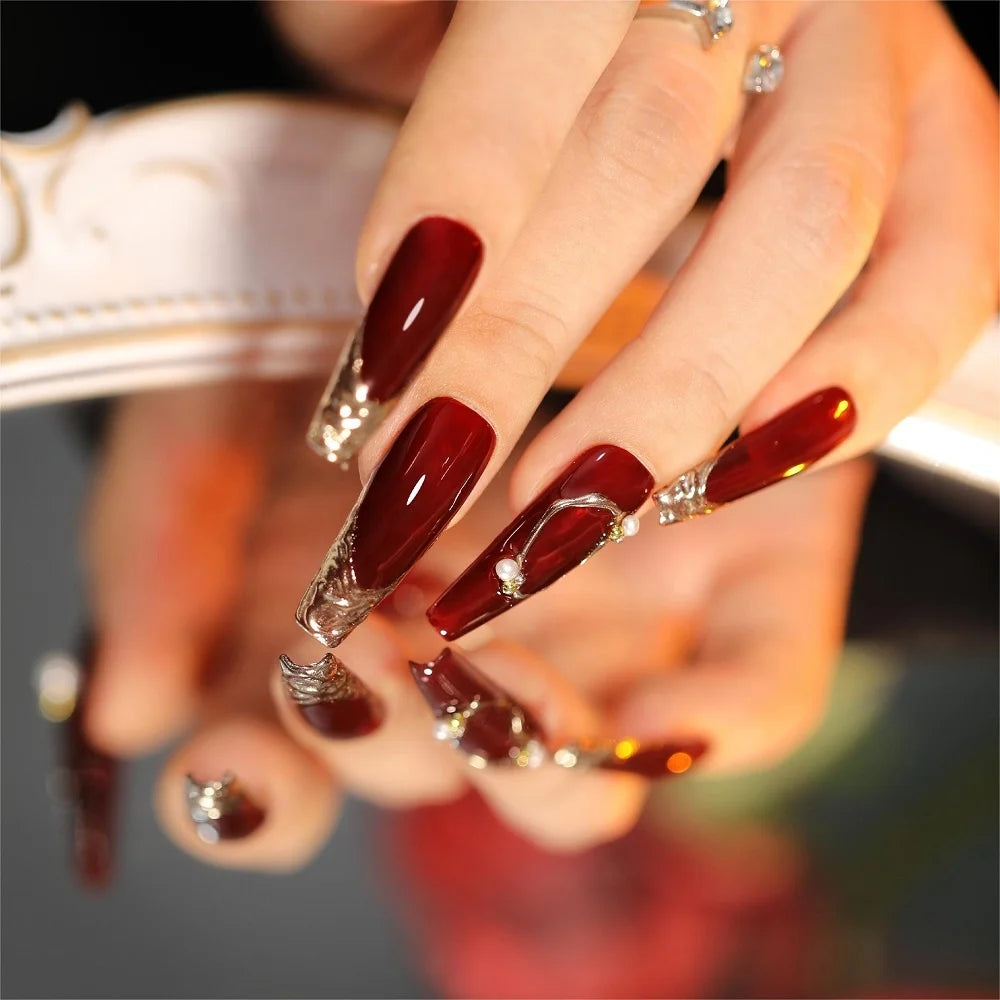 Christmas Red Glitter UV Gel Polish Soak-Off Nail Set