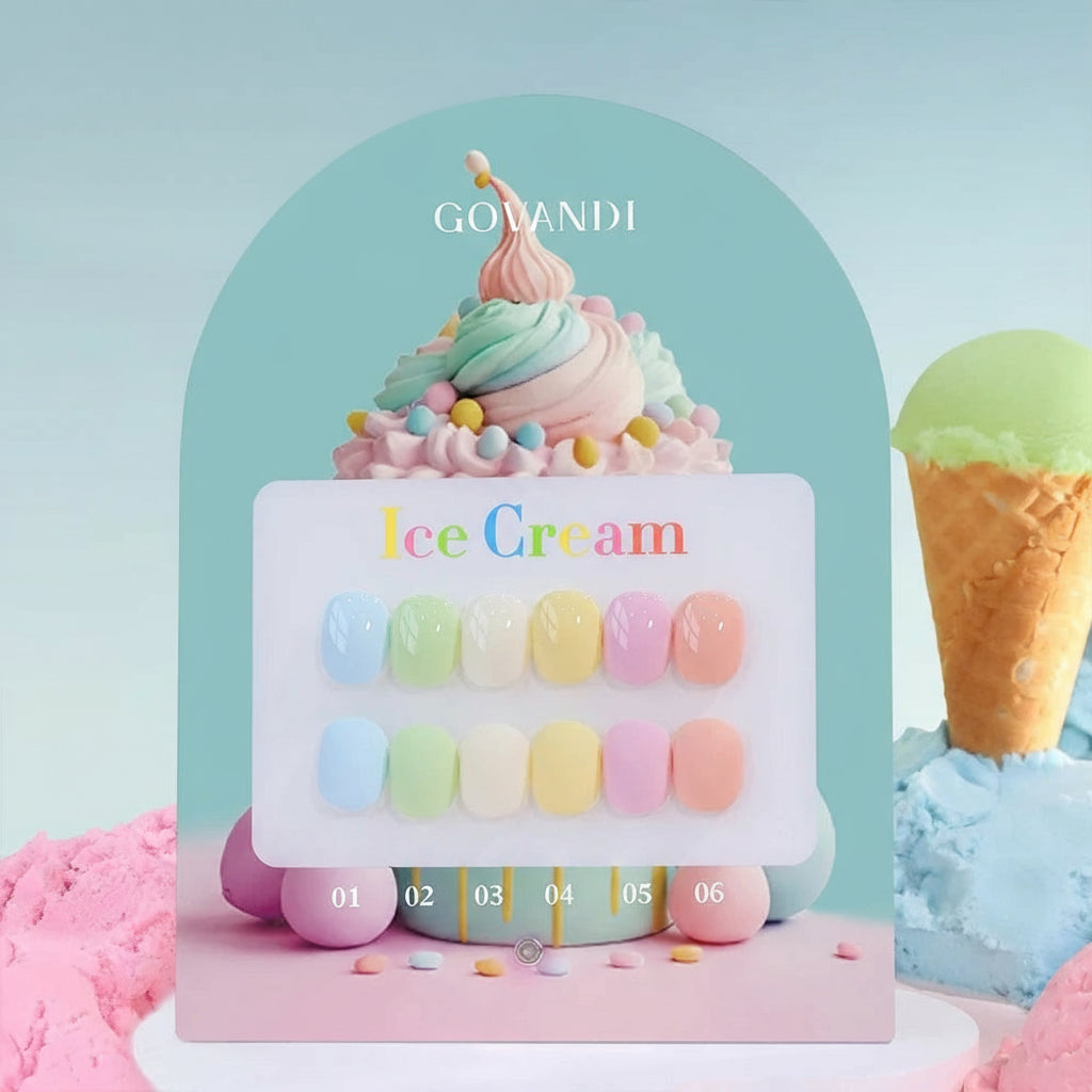 GOVANDI Ice-Cream Pastel UV Gel Polish Set 6-Color Bottles