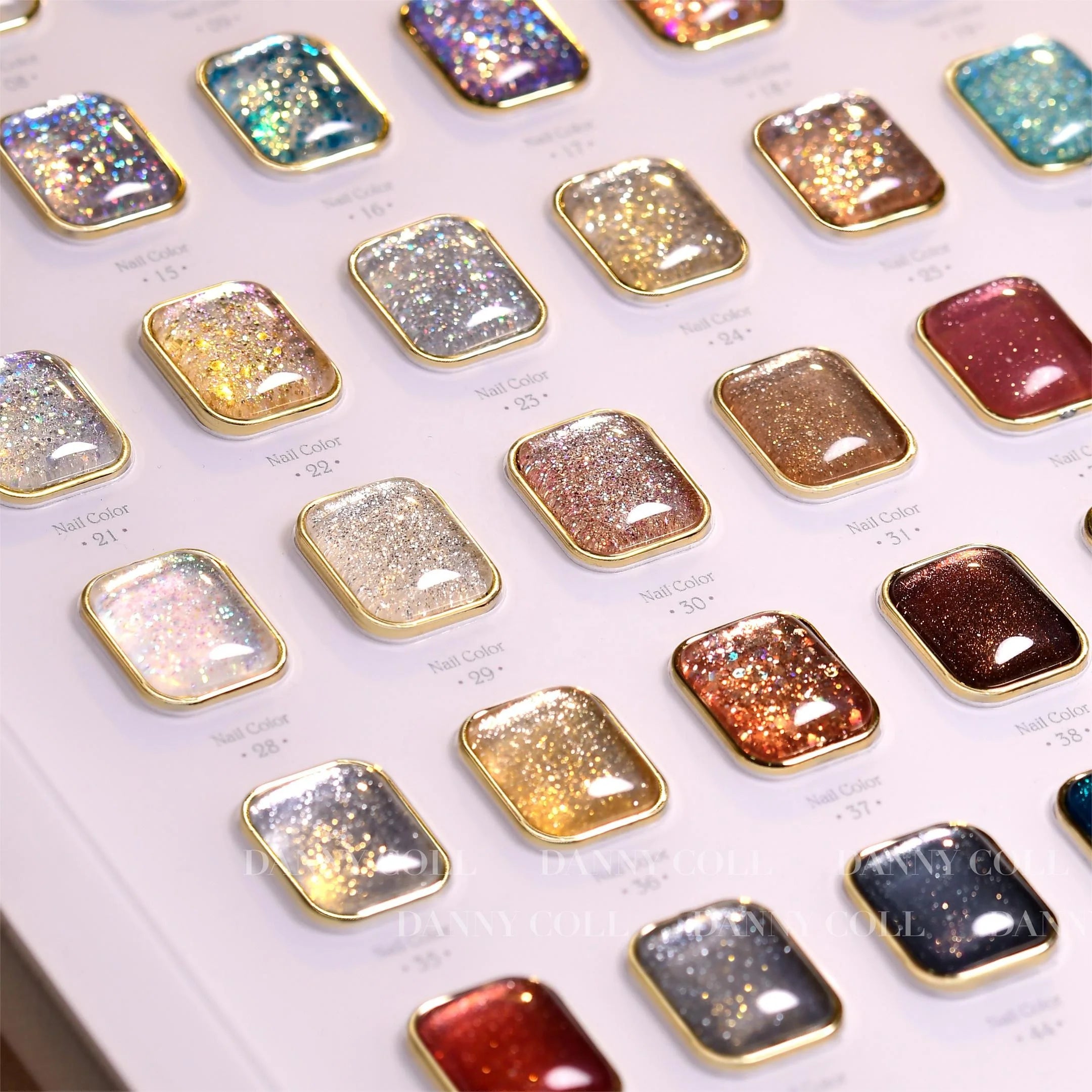 DANNYCOLL 48-Colour Reflective Glitter Gel Nail Polish Set