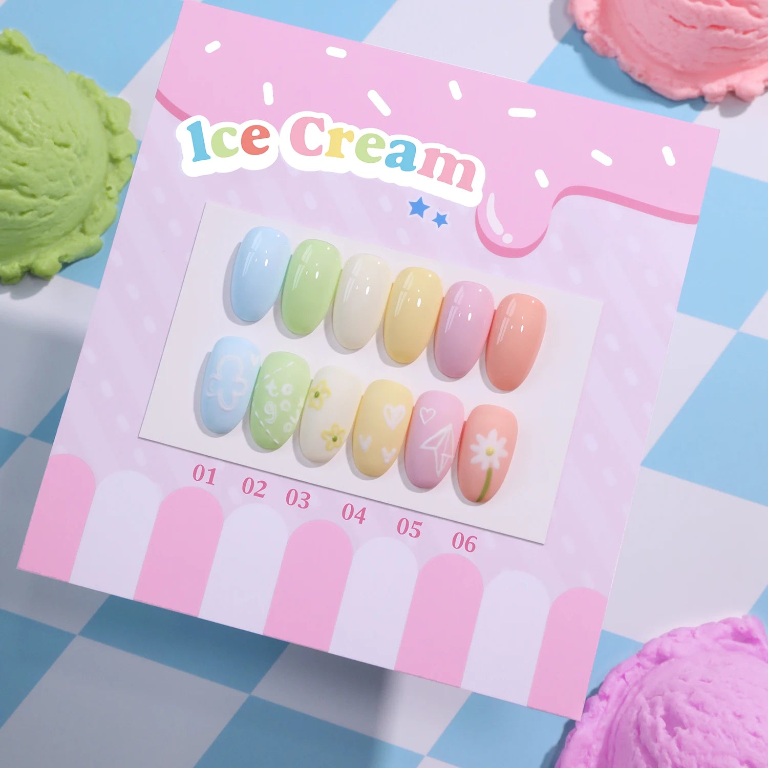GOVANDI Ice-Cream Pastel UV Gel Polish Set 6-Color Bottles
