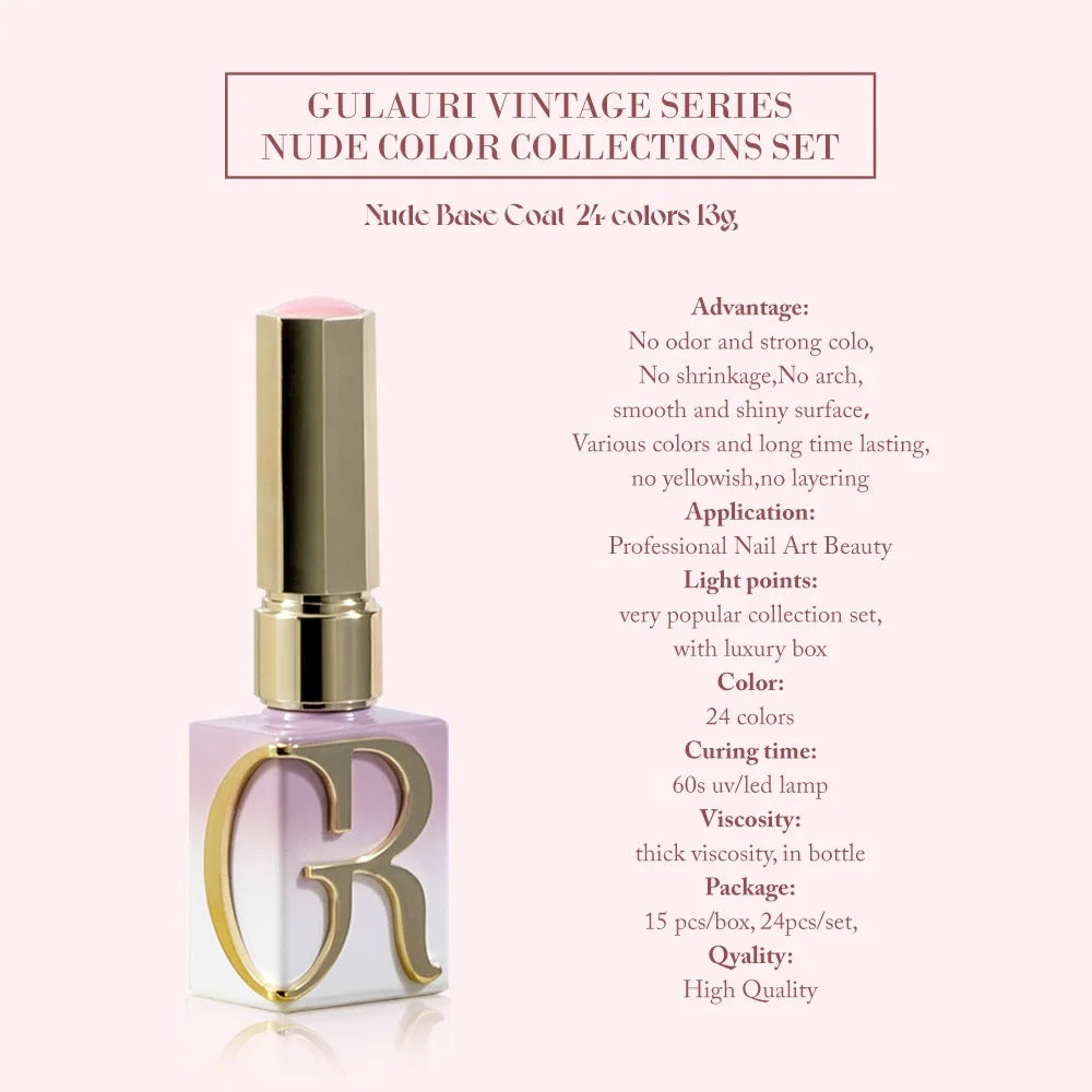 GULAURI 13g Nude Rubber Base Coat UV Gel Polish