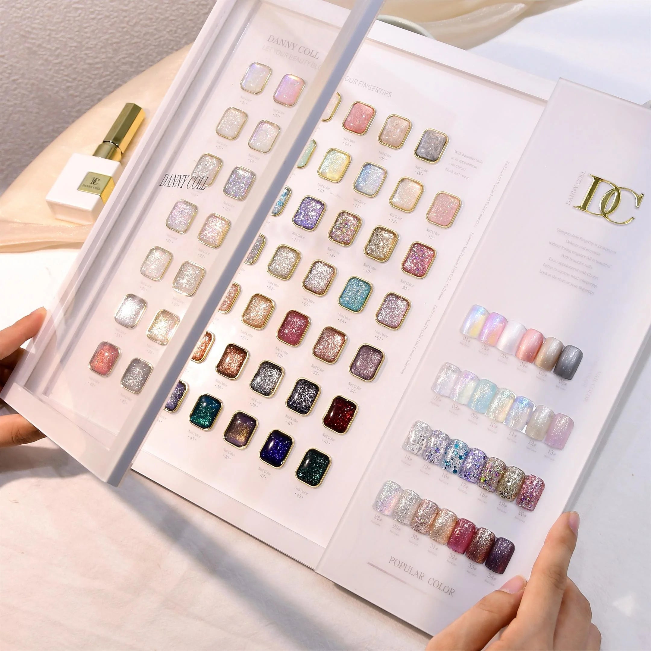DANNYCOLL 48-Colour Reflective Glitter Gel Nail Polish Set