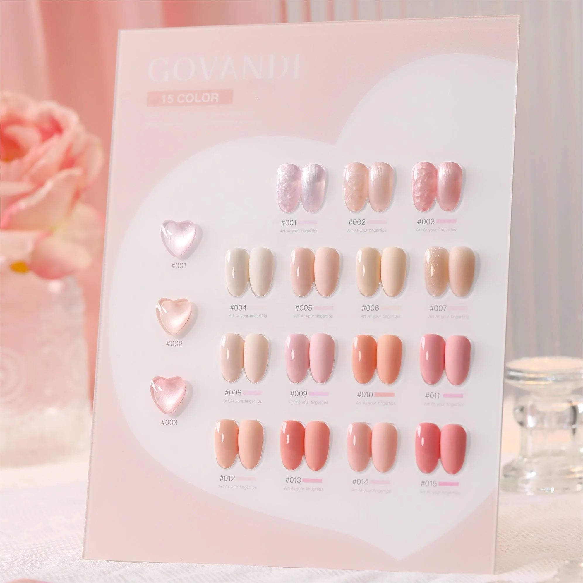 Peach Pink High-Pigment UV Gel Nail Polish Set 15ml Bottles