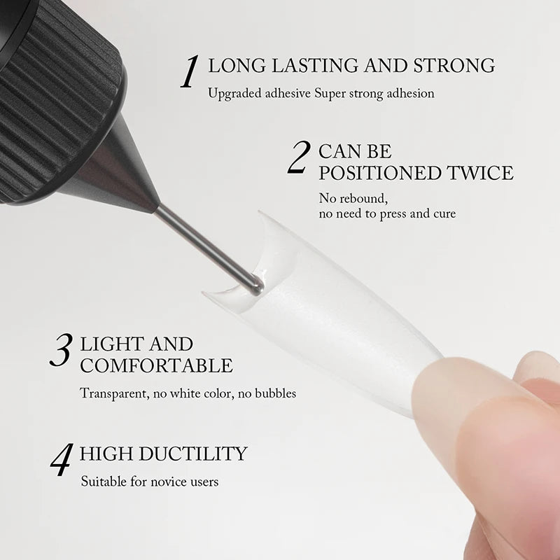 GULAURI Clear UV Builder Gel for Short Almond Nail Tips