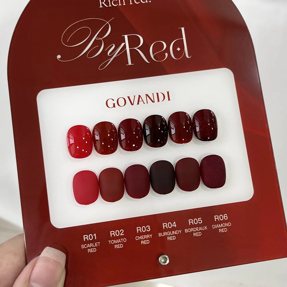 Govandi Red-Party 6-Color UV Gel Nail Polish Set