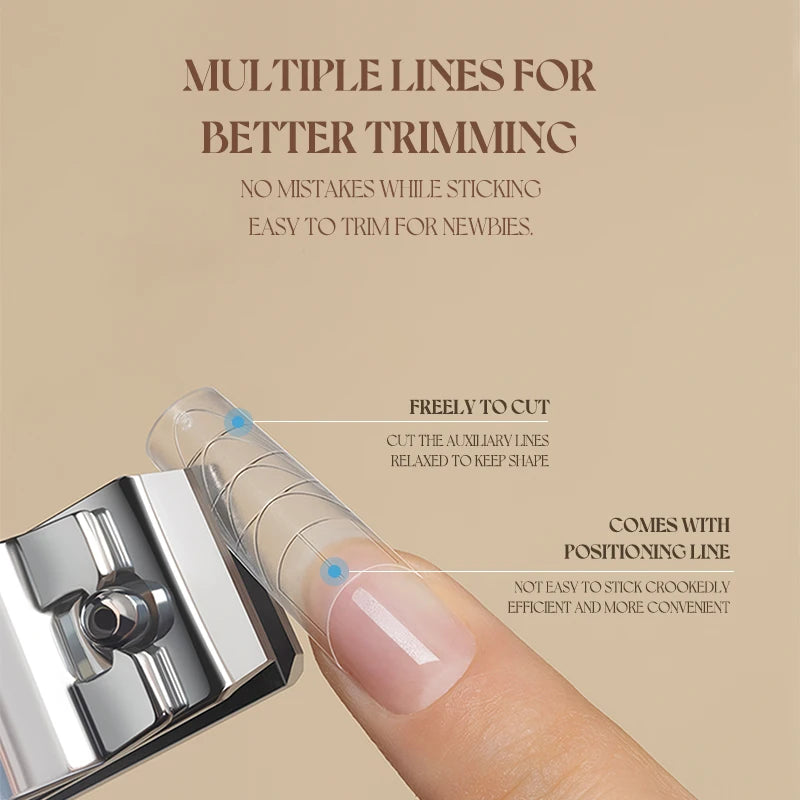 GULAURI 240PCS Medium Square Coffin Half-Cover Clear Nail Tips