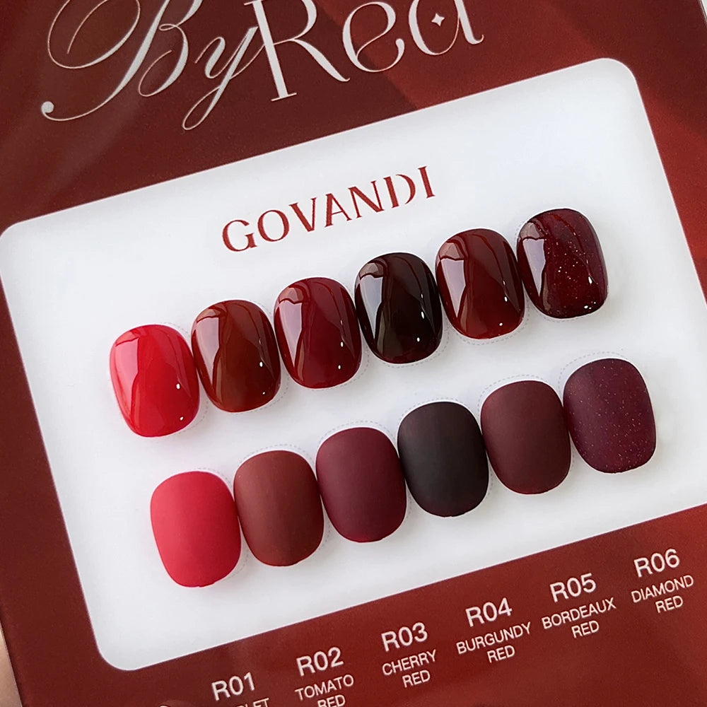 Govandi Red-Party 6-Color UV Gel Nail Polish Set