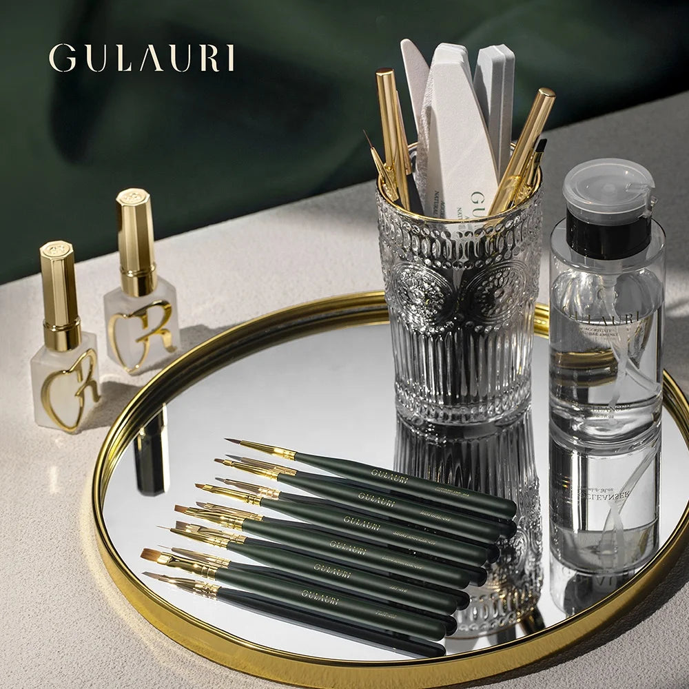 GULAURI Professional Nail Art Brush Set with 8 Precision Brushes
