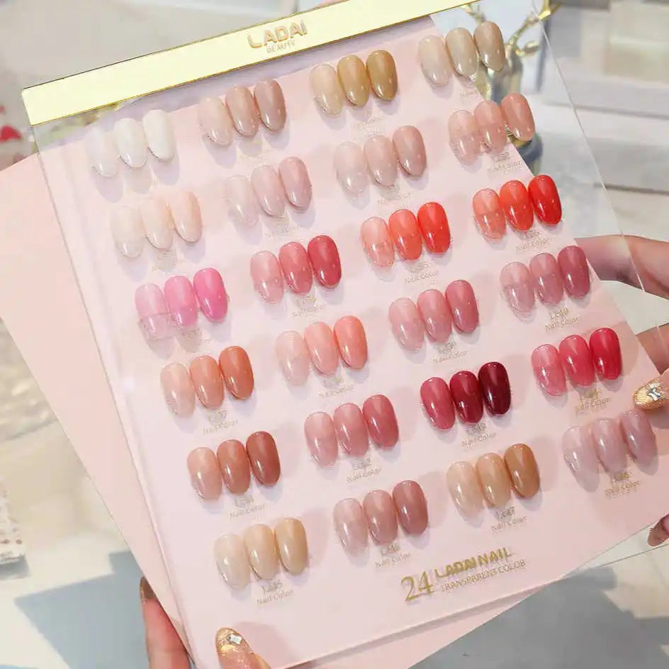 LADAI 24-Color Jelly UV Gel Nail Polish Kit for Salon