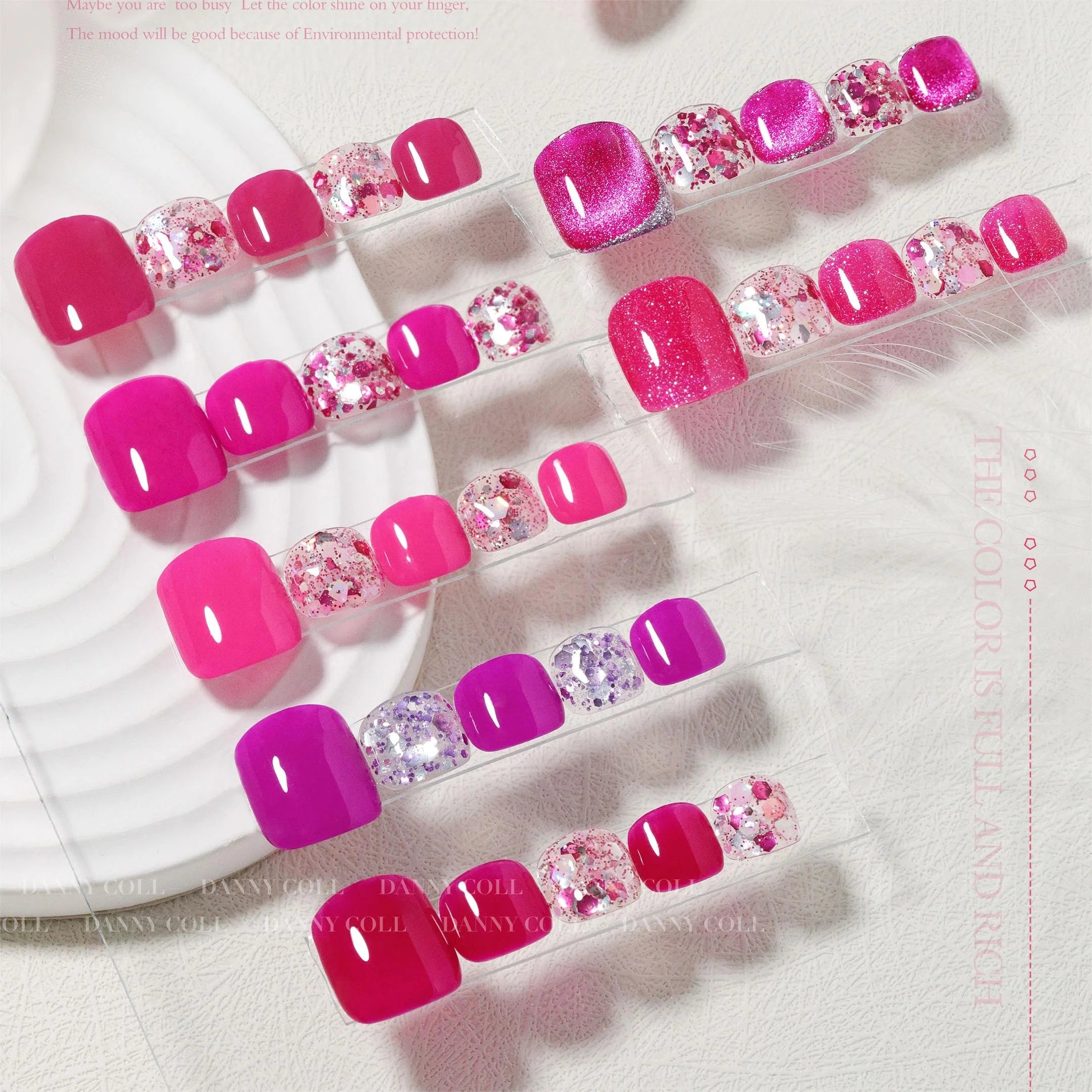 DannyColl Gel Nail Polish Set Rose Pink 0.5oz Soak-Off