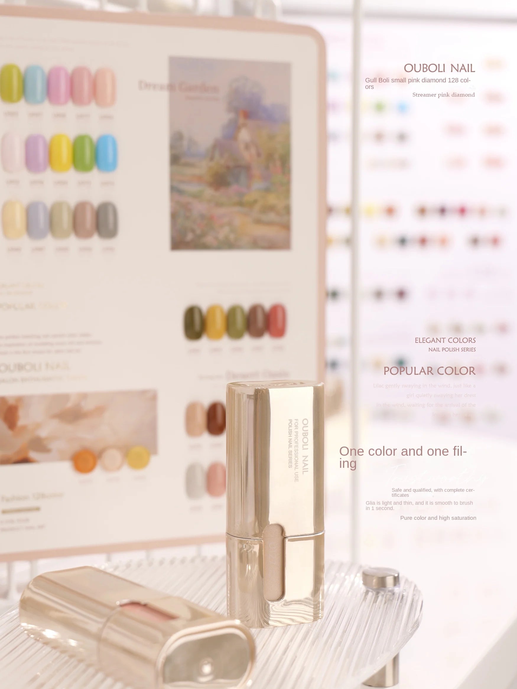 OUBOLI 128-Color UV LED Soak-Off Gel Nail Polish Set