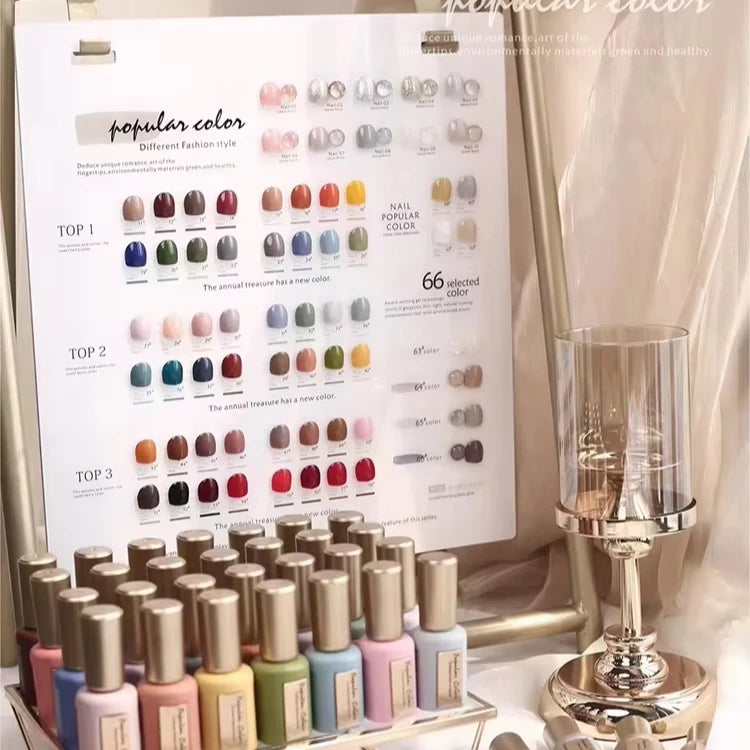 LADAI 66-Color Soak-Off UV/LED Gel Nail Polish Set 15ml