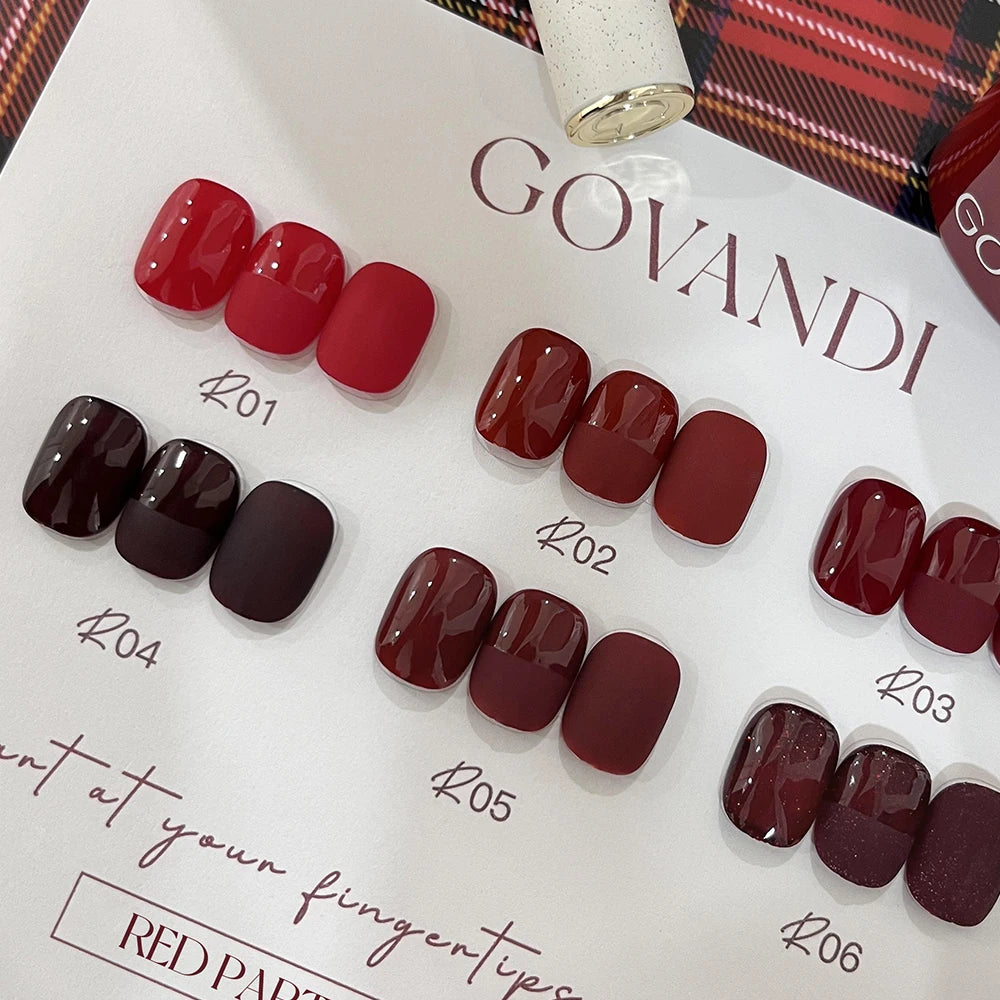 Govandi Red-Party 6-Color UV Gel Nail Polish Set