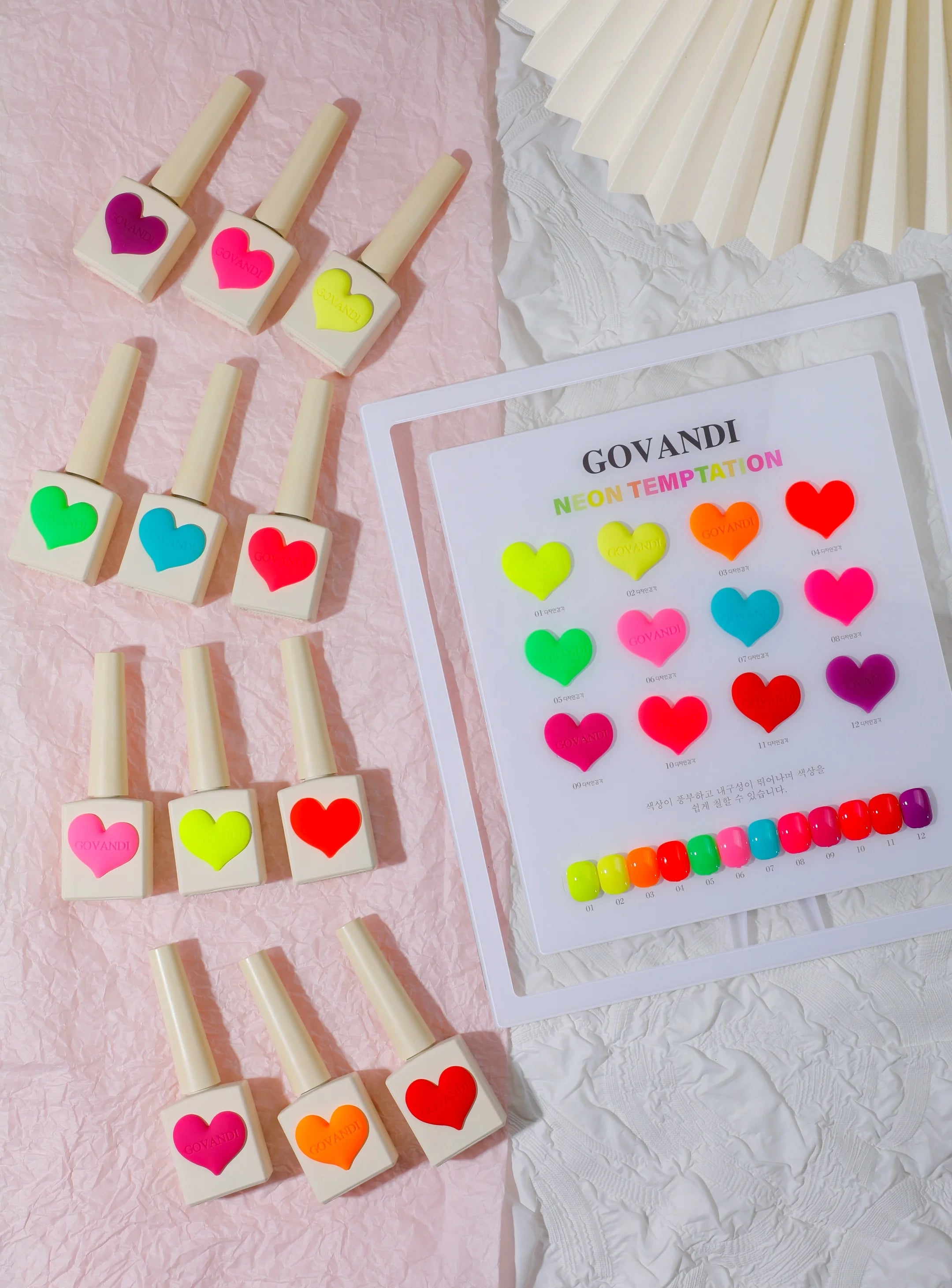 Govandi Neon Fluorescent Gel Nail Polish Kit 12 Colors Set