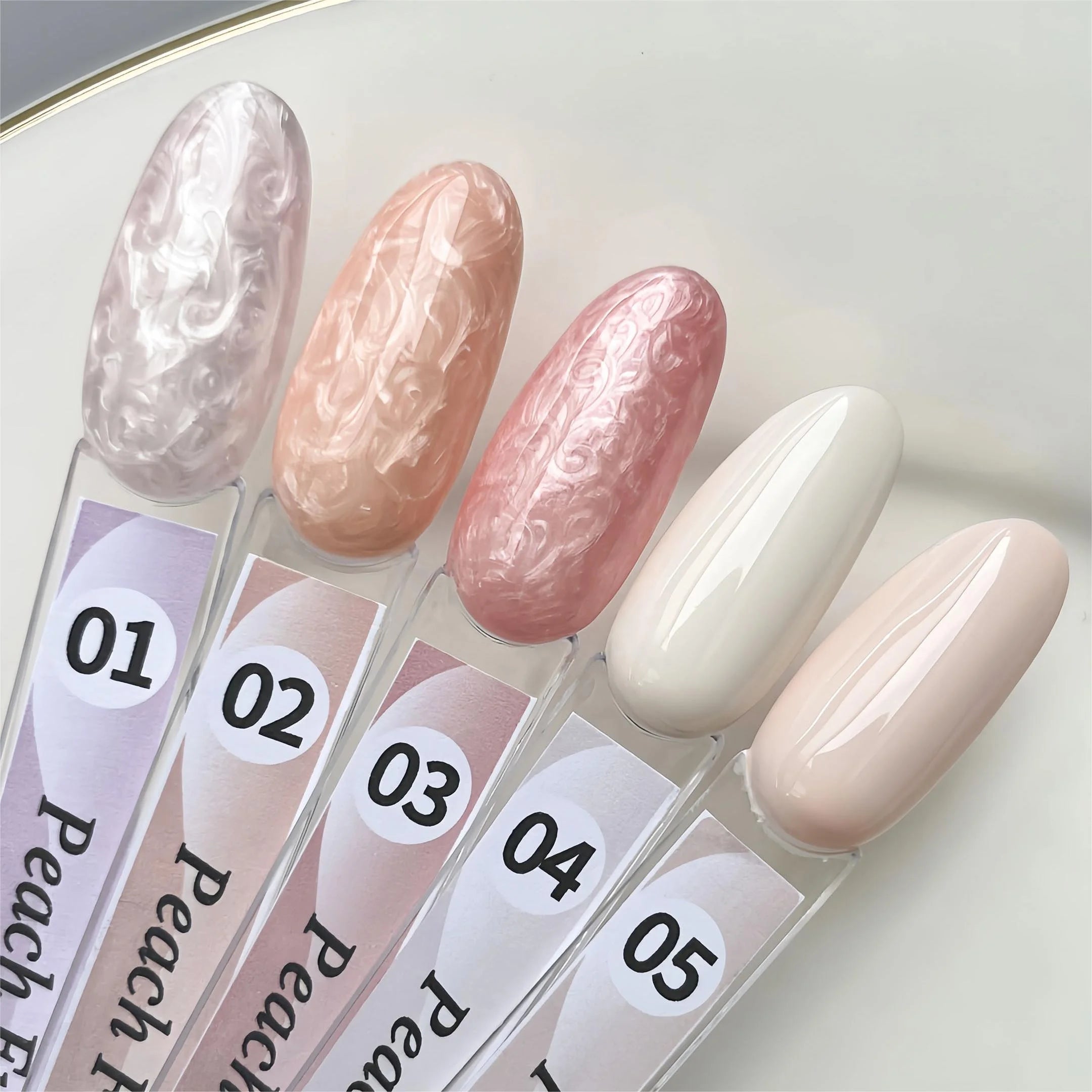 Peach Pink High-Pigment UV Gel Nail Polish Set 15ml Bottles