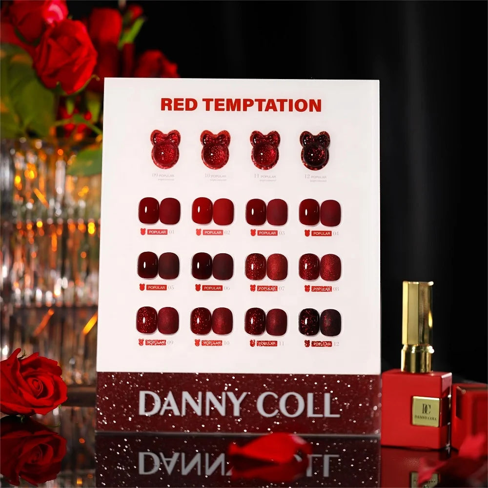 Christmas Red Glitter UV Gel Polish Soak-Off Nail Set