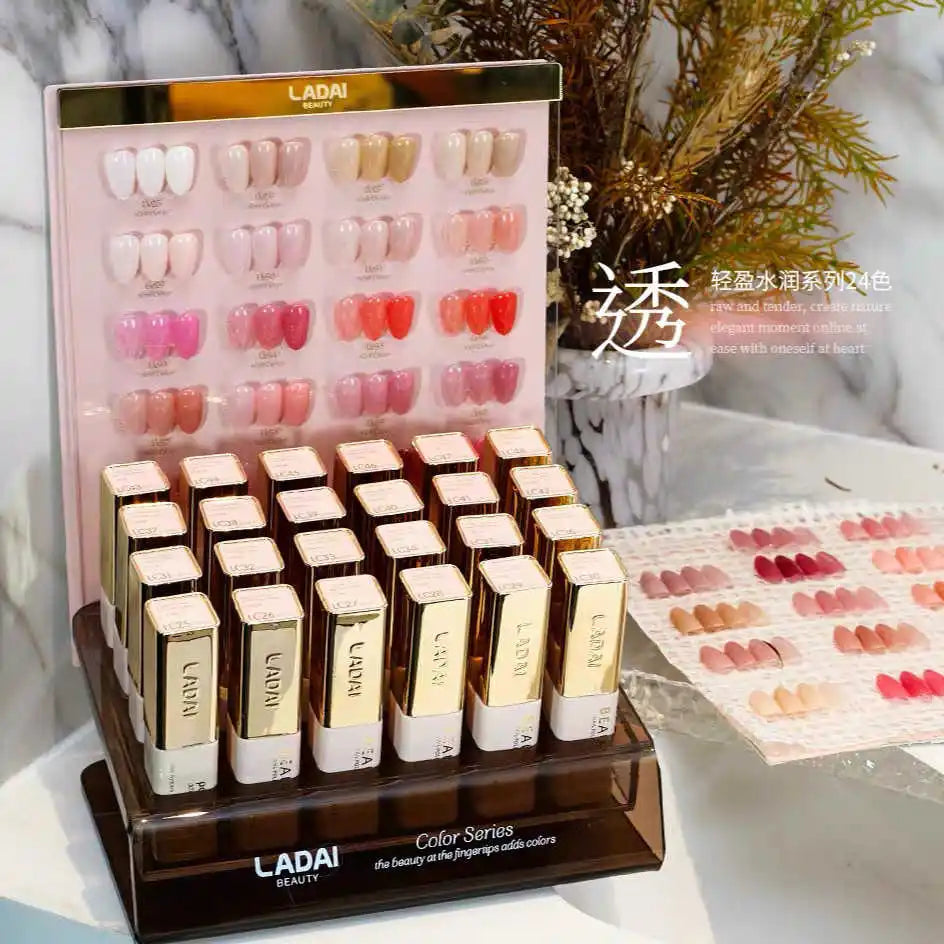 LADAI 24-Color Jelly UV Gel Nail Polish Kit for Salon