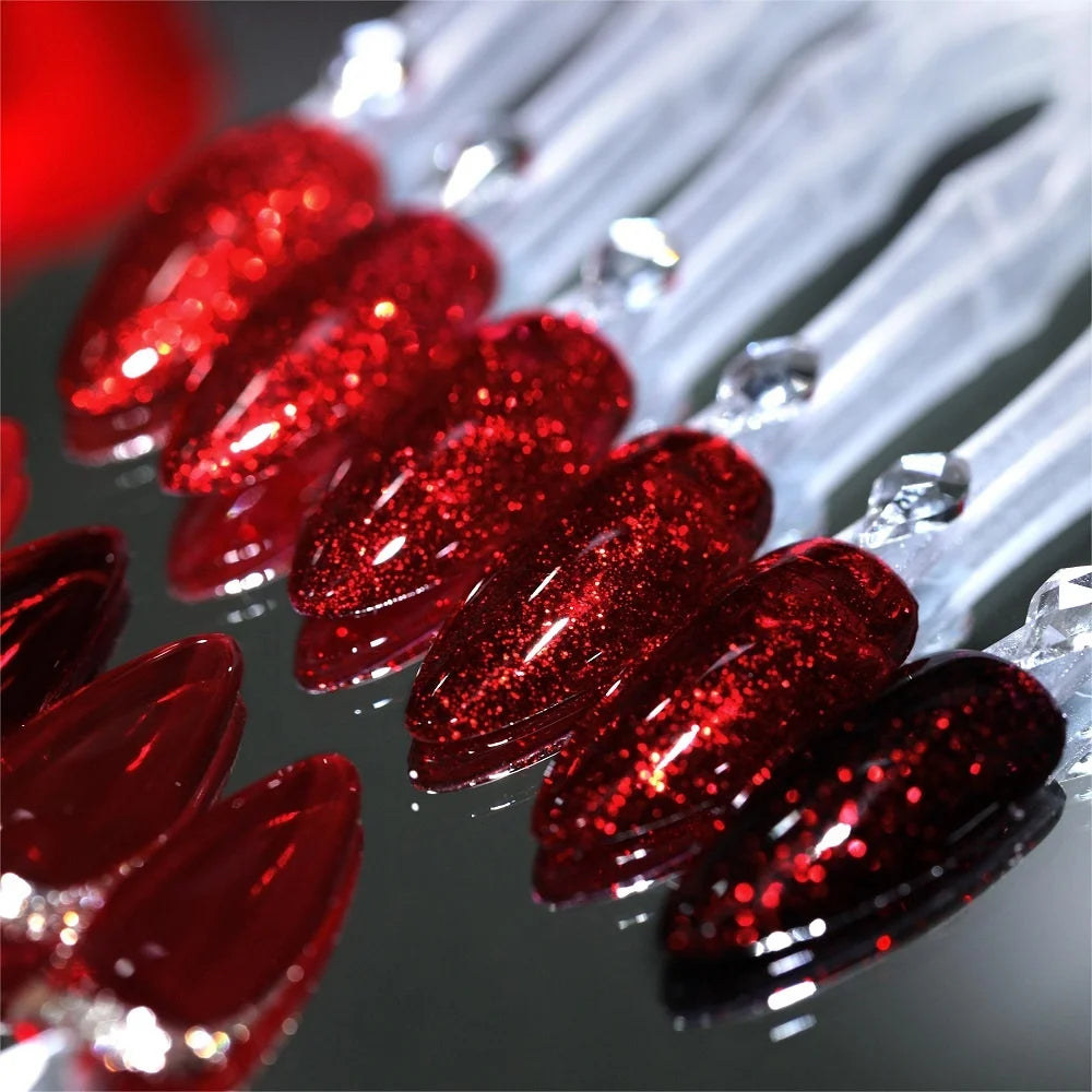 Christmas Red Glitter UV Gel Polish Soak-Off Nail Set