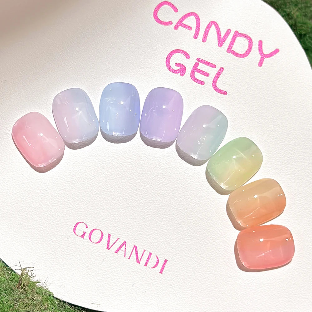 GOVANDI Macaron Jelly UV Gel Nail Polish Set 8 Colors