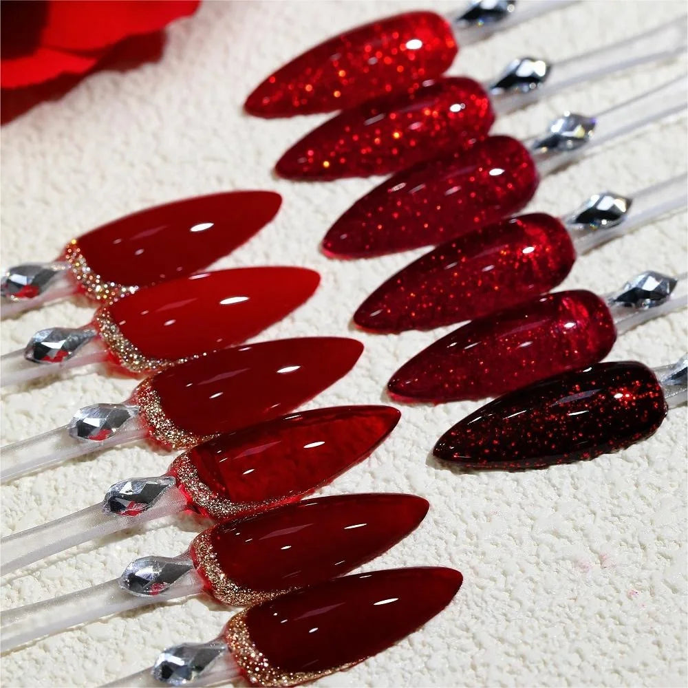 Christmas Red Glitter UV Gel Polish Soak-Off Nail Set