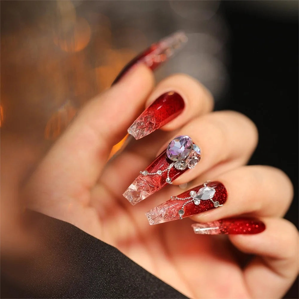 Christmas Red Glitter UV Gel Polish Soak-Off Nail Set