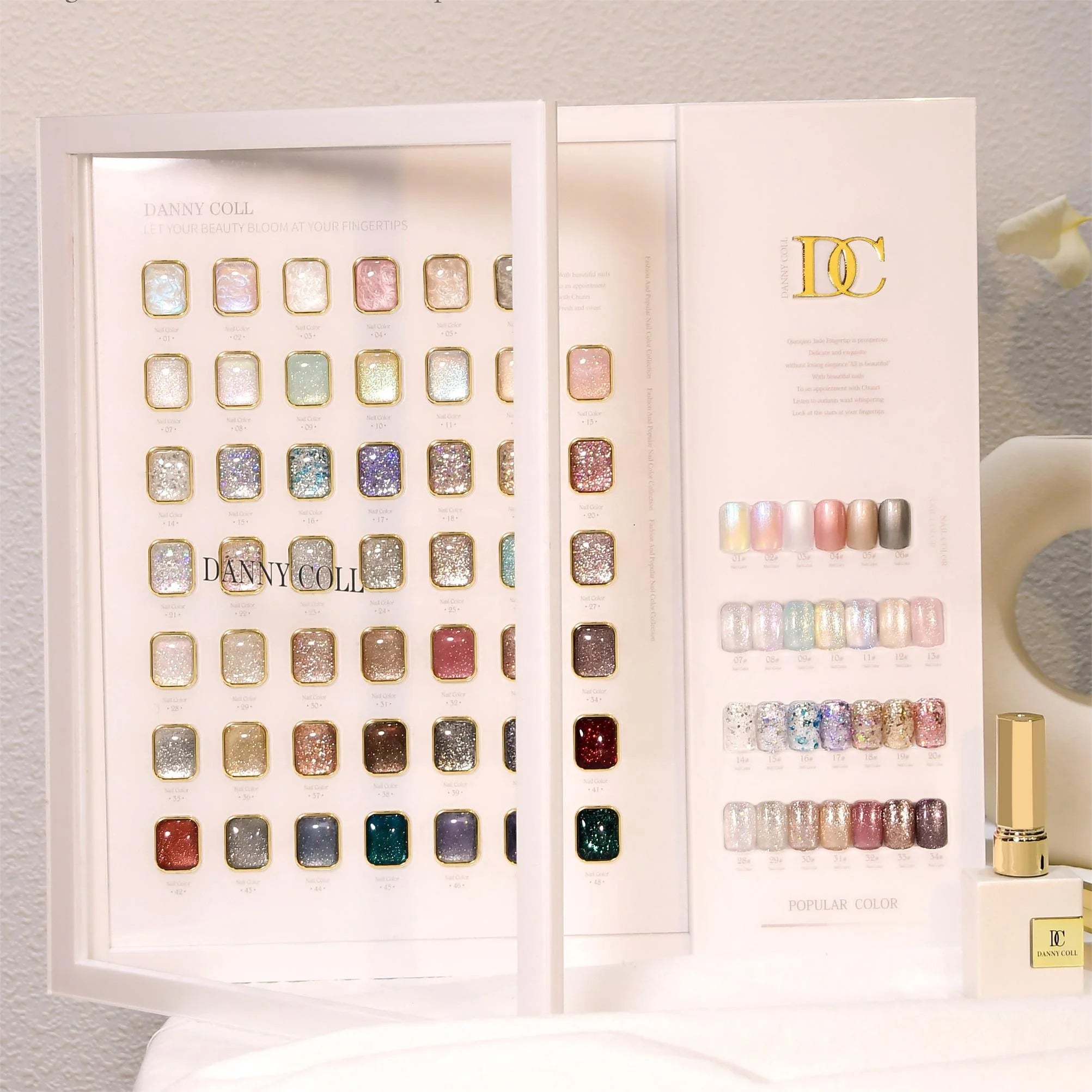 DANNYCOLL 48-Colour Reflective Glitter Gel Nail Polish Set