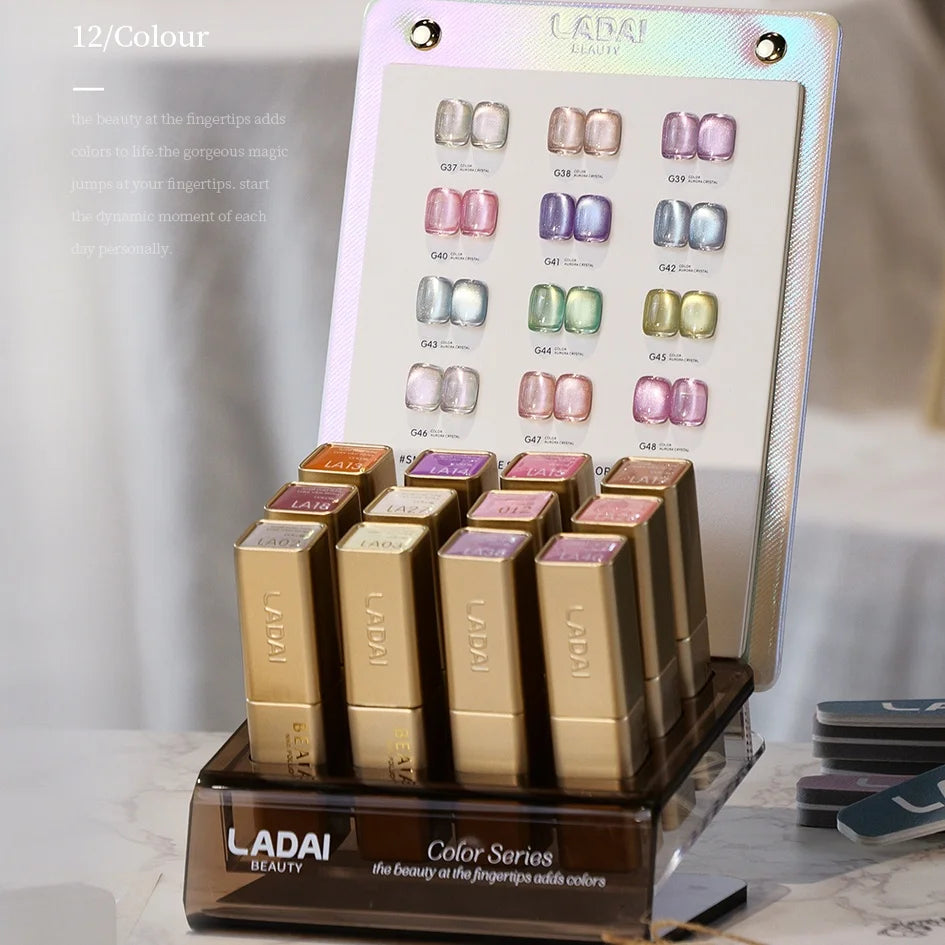 LADAI 12-Color Cat Eye UV Gel Nail Polish Set