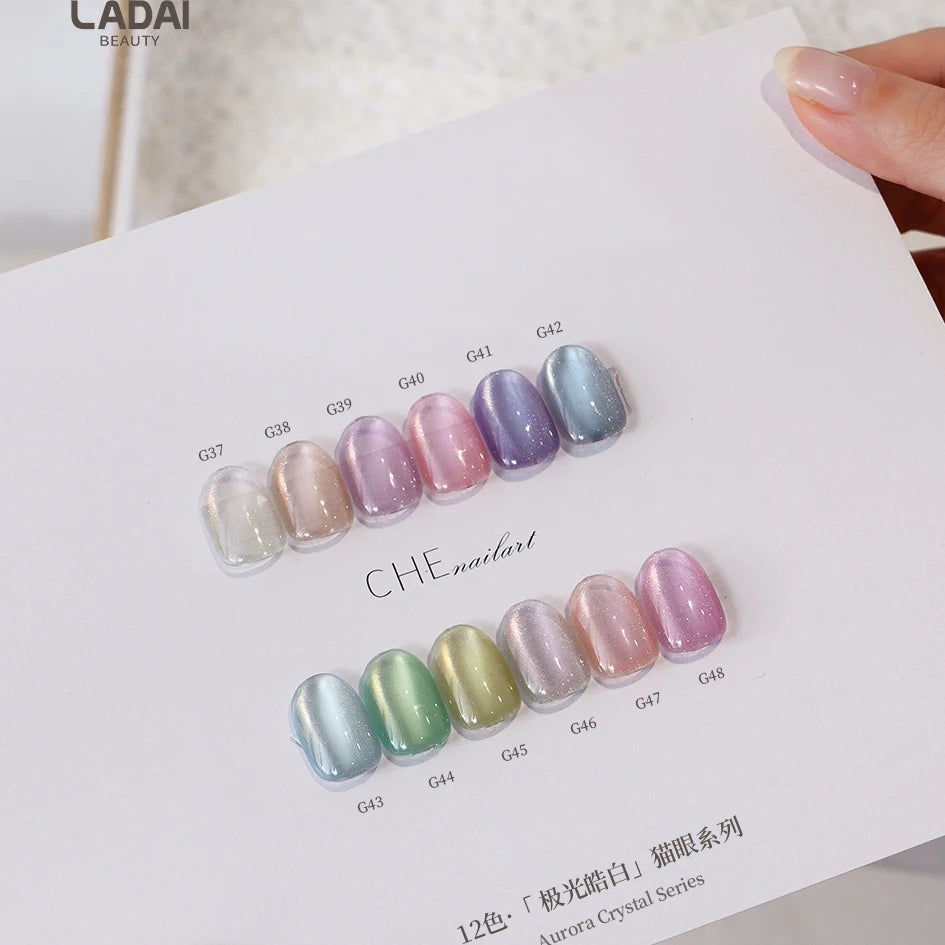 LADAI 12-Color Cat Eye UV Gel Nail Polish Set