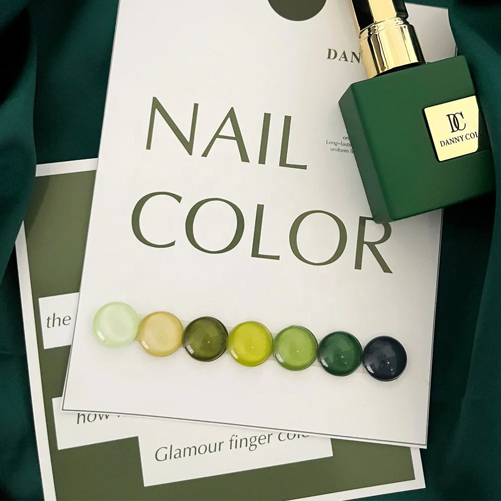 DannyColl 12-Color Green Glitter Jelly UV Gel Polish Set