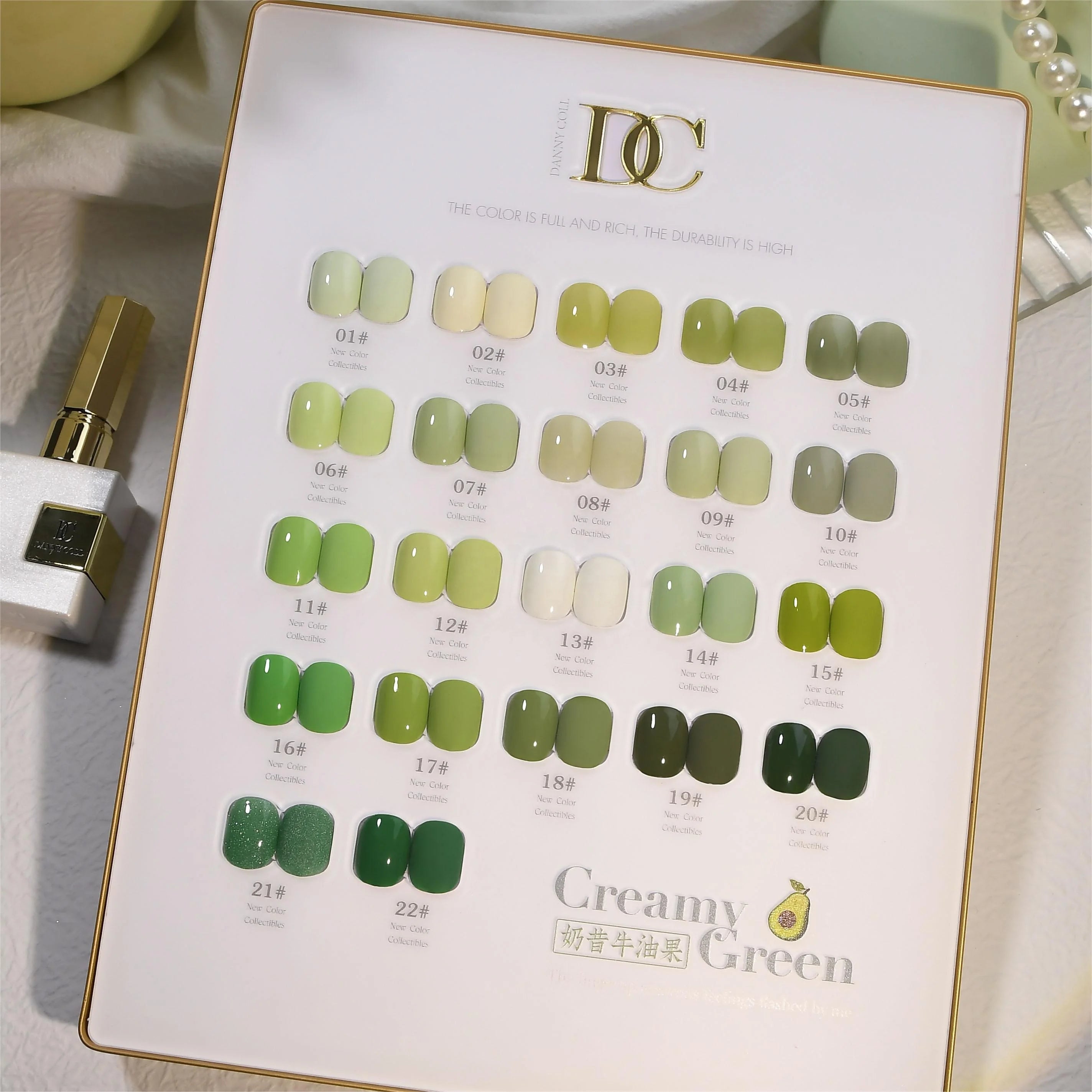 Danny Coll 22-Color UV Gel Nail Polish Set Creamy Greens