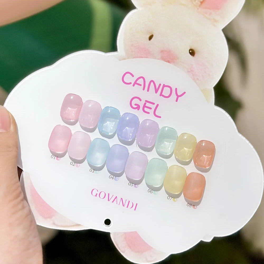GOVANDI Macaron Jelly UV Gel Nail Polish Set 8 Colors